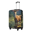thumbnail image 1 of Susaid Peaceful Deer Lily Pond Print Elastic Washable Suitcase Cover with Hidden Zipper, Fits 18-32 Inch Luggage for Protection During Travel-Medium, 1 of 7