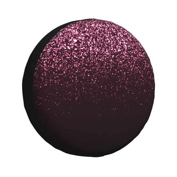 Susaid Pink Glitter Sparkles A Print Water Proof Spare Tire Cover Wheel Tire Dust-proof Cover Fit Trailer, RV, SUV and Many Vehicle-15 inch