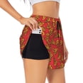 thumbnail image 1 of Susaid Pizza Cartoon Print Women's High Waisted Running Shorts Quick Dry Athletic Gym Track Workout Shorts Zip Pocket-Large, 1 of 7