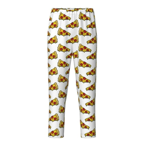 Susaid Pizza Print Soft Teen Sleep Pants, Long Pajama Bottoms with Two Pockets and Elastic Waist, Designed for Ages 5-16-Large