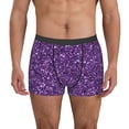 thumbnail image 1 of Susaid Purple Glitter Print Men's Mesh Boxer Briefs Cooling Breathable Sports Underwear Wide Waistband Boxer Briefs W/Fly-XX-Large, 1 of 5