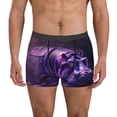 thumbnail image 1 of Susaid Purple Hippo In Water Print Men's Mesh Boxer Briefs Cooling Breathable Sports Underwear Wide Waistband Boxer Briefs W/Fly-X-Large, 1 of 5