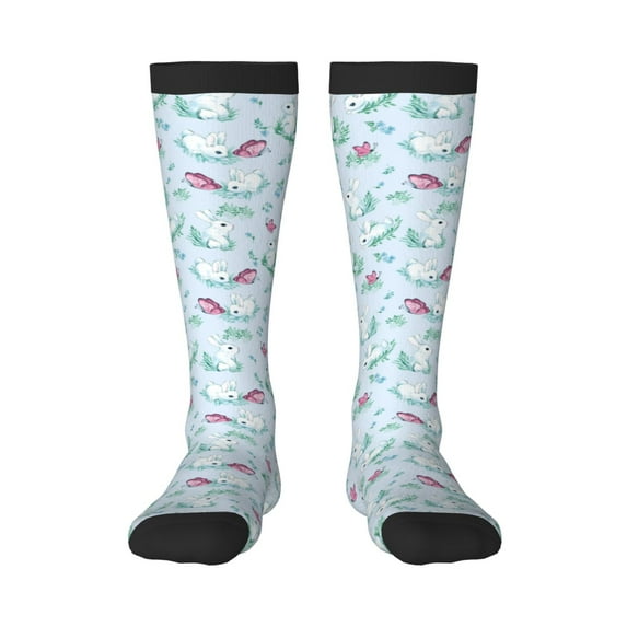 Susaid Rabbit And Butterfly Print Thermal Winter Socks for Men and Women, Warm Crew Hiking Socks, for Boots and Outdoor Activities
