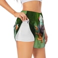 thumbnail image 1 of Susaid Red-Eyed Tree Frog Print Women's High Waisted Running Shorts Quick Dry Athletic Gym Track Workout Shorts Zip Pocket-Small, 1 of 7