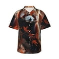 thumbnail image 1 of Susaid Red Panda Autumn Branches Print Short Sleeve Shirts Button Down Casual Shirts Summer Beach Aloha Button Down Short Sleeve for Men ,3X-Large, 1 of 7