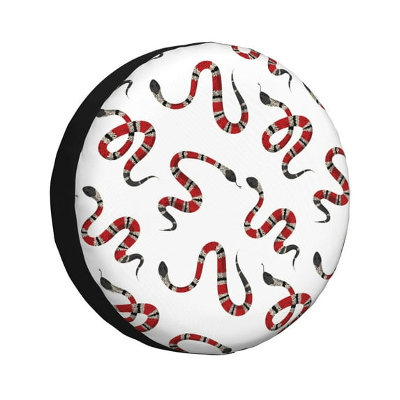 Susaid Red Snake Print Water Proof Spare Tire Cover Wheel Tire Dust-proof Cover Fit Trailer, RV, SUV and Many Vehicle-14 inch