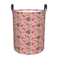 thumbnail image 1 of Susaid Retro 70s 60s Hippie Flower Print Waterproof Oxford Cloth Storage Circular Laundry Hamper BasketCapacity for Home-Medium, 1 of 6