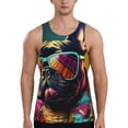 thumbnail image 1 of Susaid Retro Bulldog Sunglasses Print Men's Sleeveless Workout Running Tank Top Dry Fit Athletic Gym Sports Swim Beach Muscle Bodybuilding Shirts-X-Large, 1 of 7
