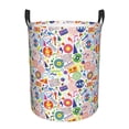 thumbnail image 1 of Susaid Retro Musi Disco Print Waterproof Oxford Cloth Storage Circular Laundry Hamper BasketCapacity for Home-Medium, 1 of 6