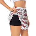 thumbnail image 1 of Susaid Retro Train Print Women's High Waisted Running Shorts Quick Dry Athletic Gym Track Workout Shorts Zip Pocket-X-Large, 1 of 7