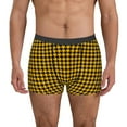 thumbnail image 1 of Susaid Retro Yellow and Black Houndstooth Print Men's Mesh Boxer Briefs Cooling Breathable Sports Underwear Wide Waistband Boxer Briefs W/Fly-Small, 1 of 5