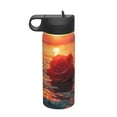 thumbnail image 1 of Susaid Romantic Roses Sunset Ocean Print 18oz Sports Insulated Kettle Stainless Steel Water Bottle For Running, Hiking, Cycling, Climbing, 1 of 8