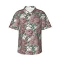 thumbnail image 1 of Susaid Rose Flowers Print Hawaiian Shirts for Men Women,Hawaiian Summer Short-Sleeve Casual Relaxed-Fit Button-Down,Large, 1 of 7