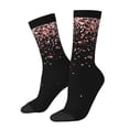 thumbnail image 1 of Susaid Rose Gold Glitter1 Print Men's Moisture Wicking Cushioned Crew Work Boot Socks Suitable for Size 36-45, 1 of 6