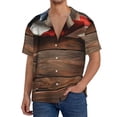 thumbnail image 1 of Susaid Rustic American Flag Wood Print Men's Polo Shirts Button Down Short Sleeve Casual Summer Beach Vintage Shirts for Men-XX-Large, 1 of 5