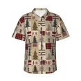 thumbnail image 1 of Susaid Rustic Plaid Forest Lodge Print Short Sleeve Shirts Button Down Casual Shirts Summer Beach Aloha Button Down Short Sleeve for Men ,X-Large, 1 of 7
