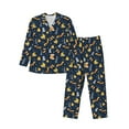 thumbnail image 1 of Susaid Scarf Ski Shoes sock Print Men's Long Sleeve Pajama Set, Two-Piece Button-Down Loungewear PJs Set, Comfortable Sleepwear for Relaxation-X-Large, 1 of 7
