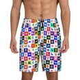 thumbnail image 1 of Susaid Sea animals Collage Print Mens Shorts, Breathable Lounge Sleepwear Set with Elastic Waistband and Pockets-4X-Large, 1 of 6