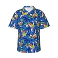 thumbnail image 1 of Susaid Sharks Skateboarding With Palm Print Short Sleeve Shirts Button Down Casual Shirts Summer Beach Aloha Button Down Short Sleeve for Men ,X-Large, 1 of 7