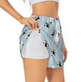 thumbnail image 1 of Susaid Skiing penguin Bear Print Women's High Waisted Running Shorts Quick Dry Athletic Gym Track Workout Shorts Zip Pocket-X-Large, 1 of 7