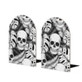 thumbnail image 1 of Susaid Skull and palm leaves Print Wooden Bookends Decorative Book Ends for Shelves Heavy Books Holder Organizer Non-Slip Desk Book End for Kids Room Office School 1 Pairs, 1 of 8