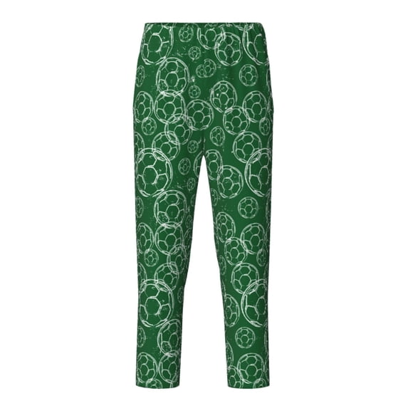 Susaid Soccer Print Soft Teen Sleep Pants, Long Pajama Bottoms with Two Pockets and Elastic Waist, Designed for Ages 5-16-XS(5-6)