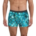 thumbnail image 1 of Susaid Square Glass Mosaic Print Men's Mesh Boxer Briefs Cooling Breathable Sports Underwear Wide Waistband Boxer Briefs W/Fly-Medium, 1 of 5