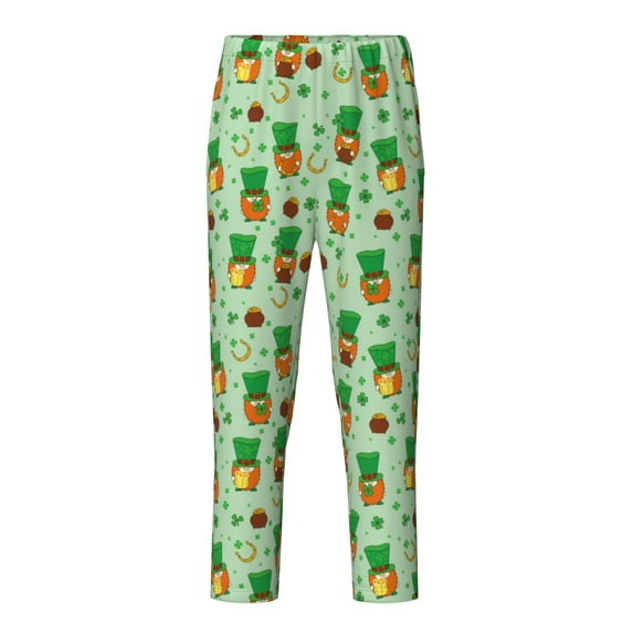 Susaid St. Patrick's day Print Teen Pajama Pants, Soft Long Sleep Bottoms with Elastic Waist and 2 Pockets, for Ages 5-16-Small