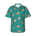 thumbnail image 1 of Susaid Starfish and Shell Print Short Sleeve Shirts Button Down Casual Shirts Summer Beach Aloha Button Down Short Sleeve for Men ,Large, 1 of 7