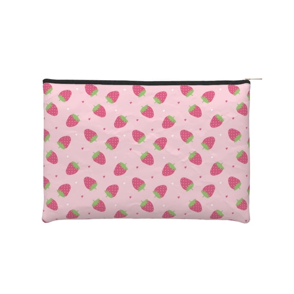 Susaid Strawberries Print Makeup Mini Bags for Women Multi Color Cosmetics Bag Travel Toiletry Bag Pencil Pouch Blank Makeup Bags with Zipper