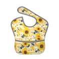 thumbnail image 1 of Susaid Striped Sunflower Daisy Print Bibs for Babies Toddlers Adjustable Waterproof Free Soft Durable Bibs for eating with Large Pocket Food Catcher, 1 of 8