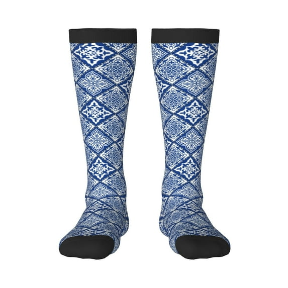 Susaid Stylized Flowers Vintage Boho Print Thermal Winter Socks for Men and Women, Warm Crew Hiking Socks, for Boots and Outdoor Activities