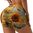 thumbnail image 1 of Susaid Sunflower Field Art Print Intensify Workout Shorts for Women Seamless Scrunch Short Gym Yoga Running Sport Active Exercise Fitness Shorts-Medium, 1 of 8