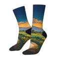 thumbnail image 1 of Susaid Sunflowers At Sunset Print Men's Moisture Wicking Cushioned Crew Work Boot Socks Suitable for Size 36-45, 1 of 6