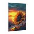 thumbnail image 1 of Susaid Sunset Coast Sunflower Pattern Vertical Canvas Wall Decor 12x16in - Waterproof with Wood Frame & Damage-Free Hanging Kit, 1 of 8