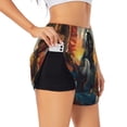 thumbnail image 1 of Susaid Sunset Meditating Bichon Frise Print Women's High Waisted Running Shorts Quick Dry Athletic Gym Track Workout Shorts Zip Pocket-Medium, 1 of 7