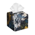 thumbnail image 1 of Susaid Sunset Sunflower Dog Print PU Leather Tissue Box Cover, Square Decorative Tissue Holder, for Living Room, Bedroom, Dining-Table,Kitchen,Office,Car, 1 of 7