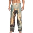 thumbnail image 1 of Susaid Sunshine Cloud Kitten Print Mens Pajama Pants Set Sleep & Lounge Pants, PJ Bottoms with Pockets and Button Fly-Small, 1 of 6