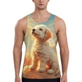 thumbnail image 1 of Susaid Sunshine Golden Cloud Dog Print Men's Sleeveless Workout Running Tank Top Dry Fit Athletic Gym Sports Swim Beach Muscle Bodybuilding Shirts-4X-Large, 1 of 7