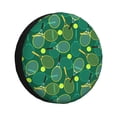 thumbnail image 1 of Susaid Tennis Rackets and Balls Print Tire Covers,Waterproof Anti-UV Snow Sun Rain Tire Covers for RV,Truck, SUV, Trailer, Camper-15 inch, 1 of 6