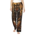 thumbnail image 1 of Susaid Tiger In The Fallen Leaf Forest Print Women Relaxing Pajama Pants Comfy Pj Bottoms Soft Printed Lounge Pant with Pockets, Home Pants-Small, 1 of 6