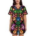 thumbnail image 1 of Susaid Traditional Floral Polish Print Women's Pajama Set, Button-Up Sleepwear with Elastic Waist Shorts, Perfect for Lounging, Yoga, Beach, and Casual Wear-X-Large, 1 of 7