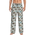 thumbnail image 1 of Susaid Transport Train Print Mens Pajama Pants Set Sleep & Lounge Pants, PJ Bottoms with Pockets and Button Fly-3X-Large, 1 of 6
