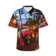 thumbnail image 1 of Susaid Tropical Beach Candlelight Print Short Sleeve Shirts Button Down Casual Shirts Summer Beach Aloha Button Down Short Sleeve for Men ,Small, 1 of 7