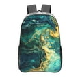 thumbnail image 1 of Susaid Turquoise Golden Swirl Print Clear Backpack See Through Transparent Plastic Clear Bookbags for School, College, Stadium,Work, 1 of 7