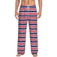 thumbnail image 1 of Susaid USA Colors Stripes Print Mens Pajama Pants Set Sleep & Lounge Pants, PJ Bottoms with Pockets and Button Fly-Large, 1 of 6