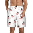 thumbnail image 1 of Susaid Umbrella Cat Print Men's Swim Trunks Hawaiian Bathing Mesh Lining Suit Swimsuits Beach Shorts with Pockets-Medium, 1 of 6