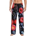 thumbnail image 1 of Susaid Variety Of Fruits And Berries Print Mens Pajama Pants Set Sleep & Lounge Pants, PJ Bottoms with Pockets and Button Fly-Large, 1 of 6