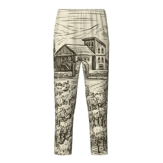 Susaid Vineyard Landscape Print Soft Teen Sleep Pants, Long Pajama Bottoms with Two Pockets and Elastic Waist, Designed for Ages 5-16-Small