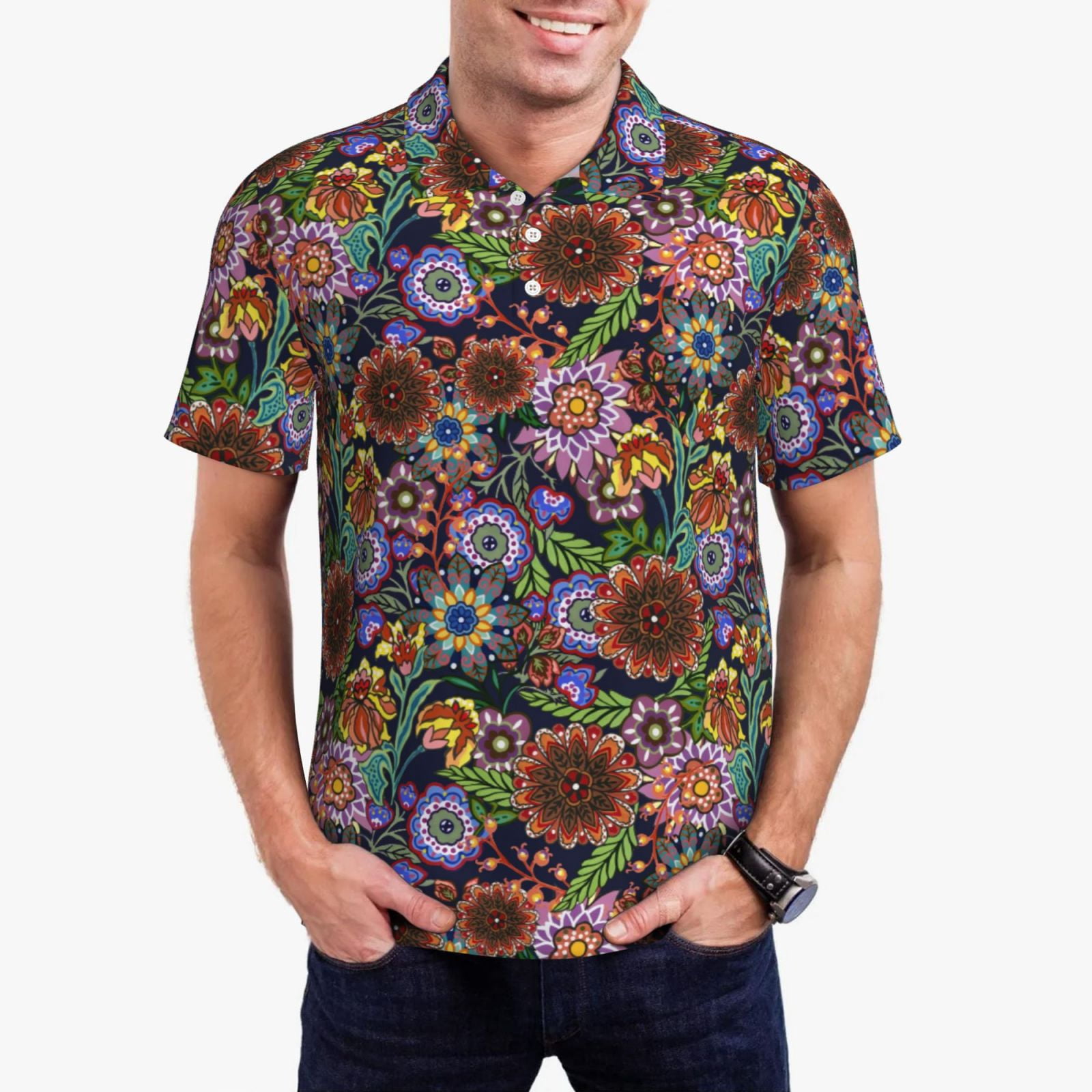 Vintage Pastel Floral Print Men's Hoodie